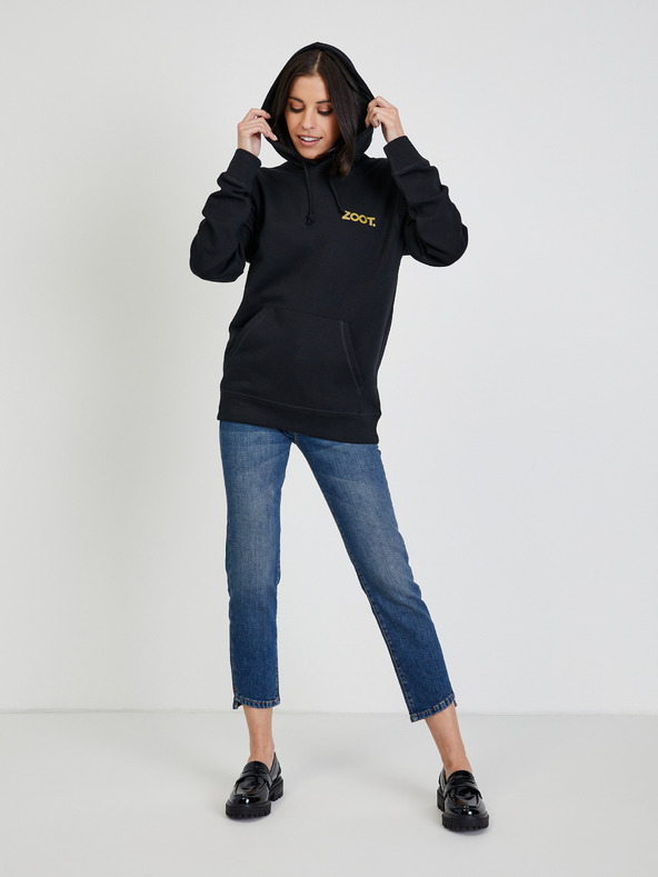 ZOOT.collab Crna unisex majica s kapuljačom ZOOT