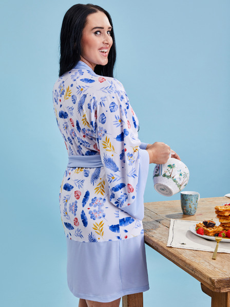 ZOOT.collab Plavi ženski cvjetni kućni ogrtač iz kolekcije BESKY by ZOOT