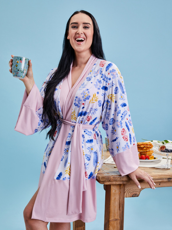 ZOOT.collab Ružičasti ženski cvjetni kućni ogrtač iz kolekcije BESKY by ZOOT