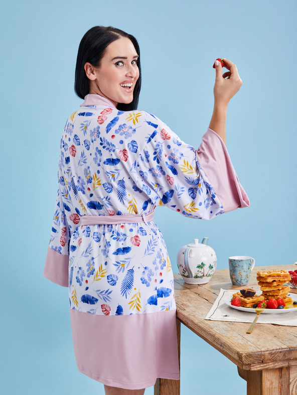 ZOOT.collab Ružičasti ženski cvjetni kućni ogrtač iz kolekcije BESKY by ZOOT