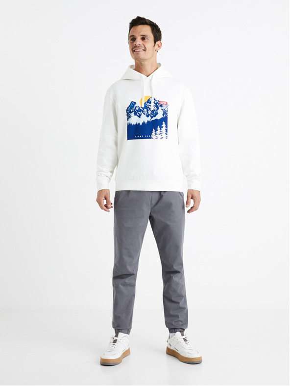 Celio Bijela muška majica s kapuljačom Celio Ceslalom