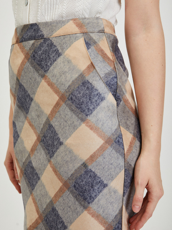 Orsay Bež-siva ženska karirana suknja ORSAY