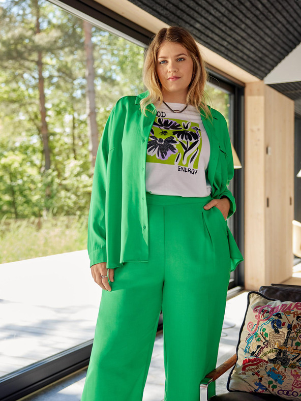 ONLY CARMAKOMA Zelena ženska košulja ONLY CARMAKOMA Joleen