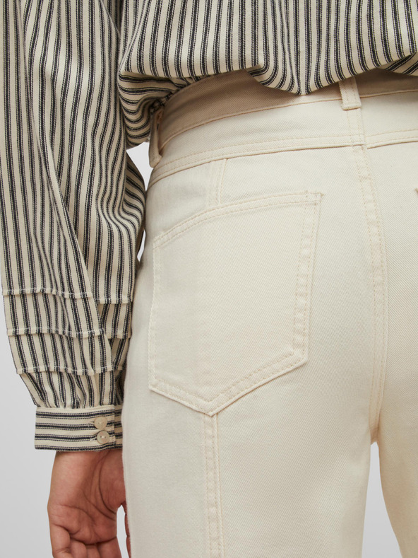 Vila Krem ženske traperice ravnog kroja VILA Outline