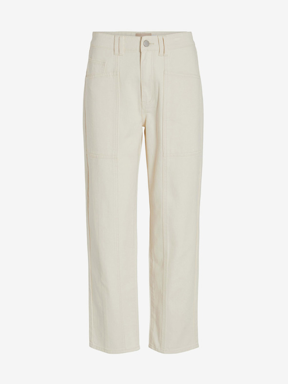 Vila Krem ženske traperice ravnog kroja VILA Outline