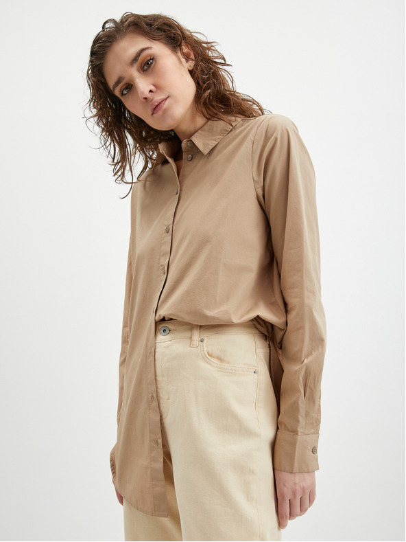 Pieces Pieces Holly Cream ženske traperice širokih nogavica