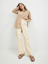 Pieces Pieces Holly Cream ženske traperice širokih nogavica