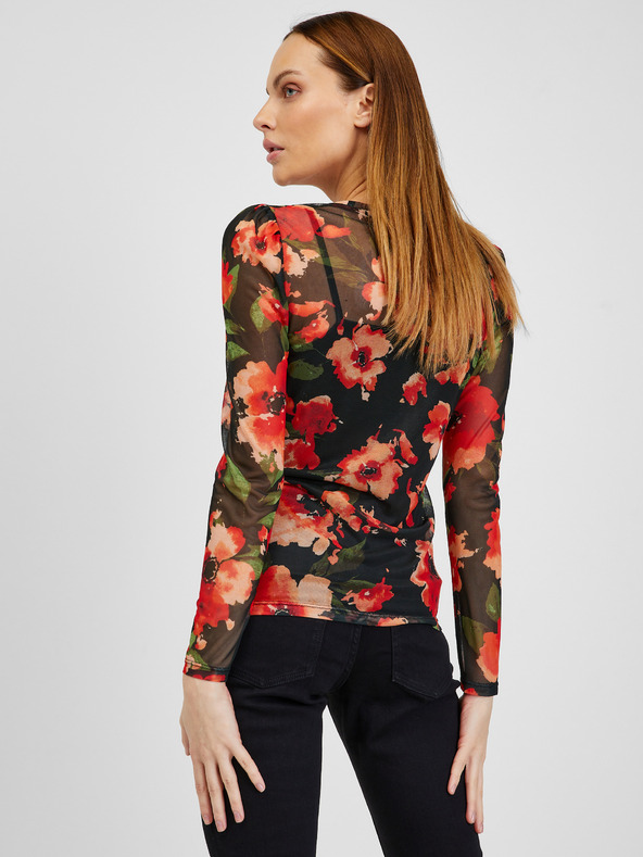 Orsay Crveno-crna ženska majica cvjetnog uzorka ORSAY