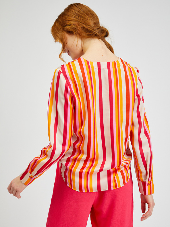 Orsay Ružičasto-narančasta ženska prugasta satenska bluza ORSAY