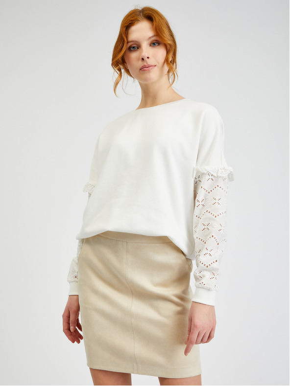 Orsay Bež ženska suknja od brušene kože ORSAY