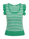 Orsay Bijelo-zelena ženska prugasta majica ORSAY