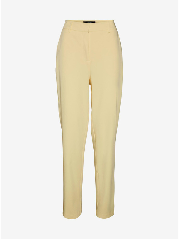 Vero Moda Svijetlo žute ženske hlače VERO MODA Zelda