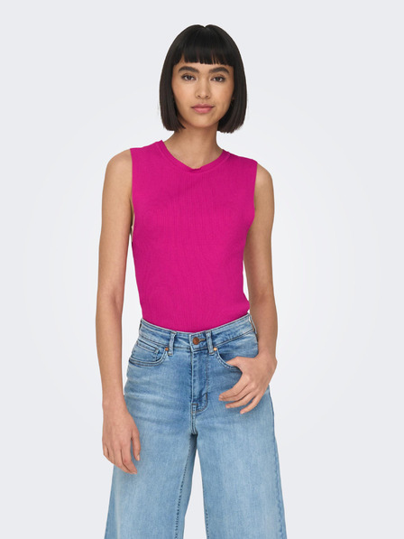 ONLY Tamnoružičasti ženski rebrasti osnovni top ONLY Majli