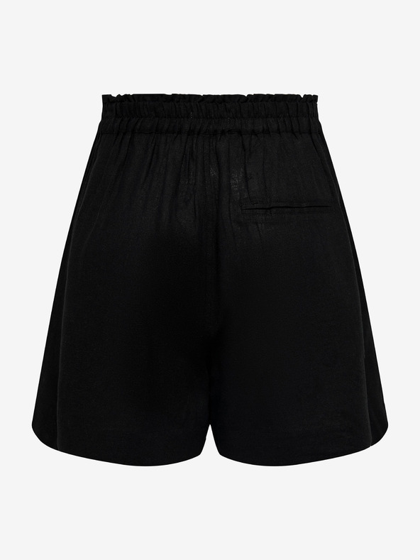 ONLY Crne ženske lanene kratke hlače ONLY Tokyo