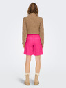 ONLY Tamno roze ženske lanene kratke hlače ONLY Caro