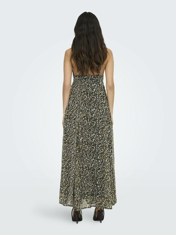 ONLY Smeđa ženska maxi haljina s uzorkom ONLY Eliza