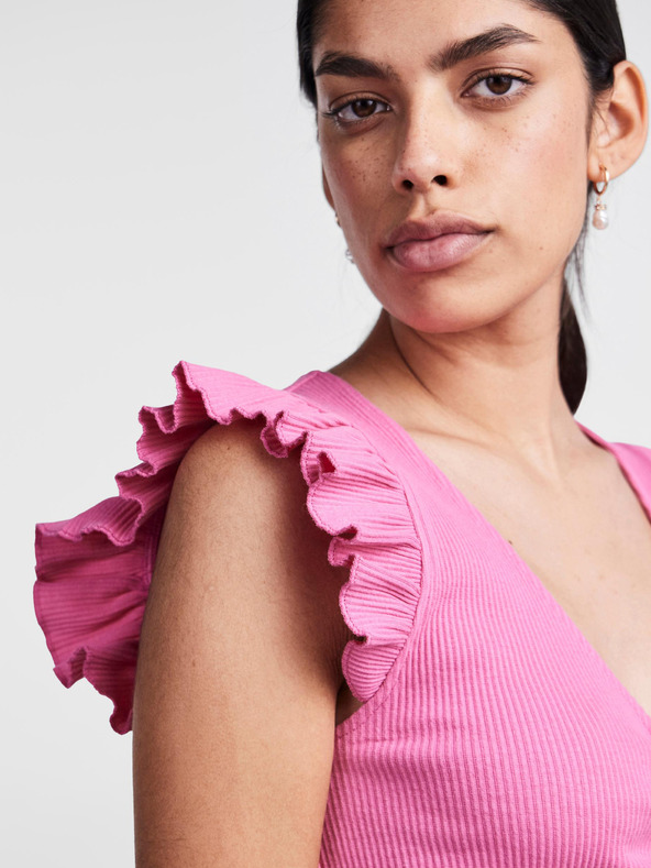 Pieces Pieces Tegan ružičasta ženska kratki top majica