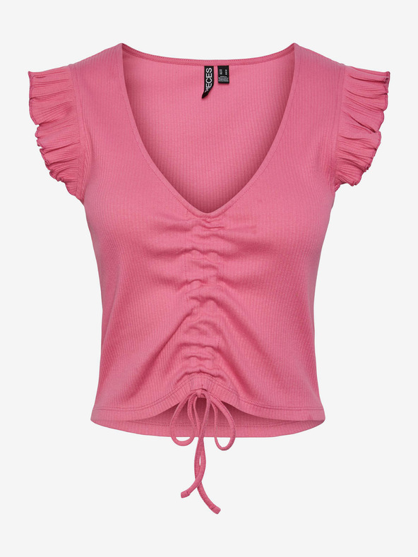 Pieces Pieces Tegan ružičasta ženska kratki top majica