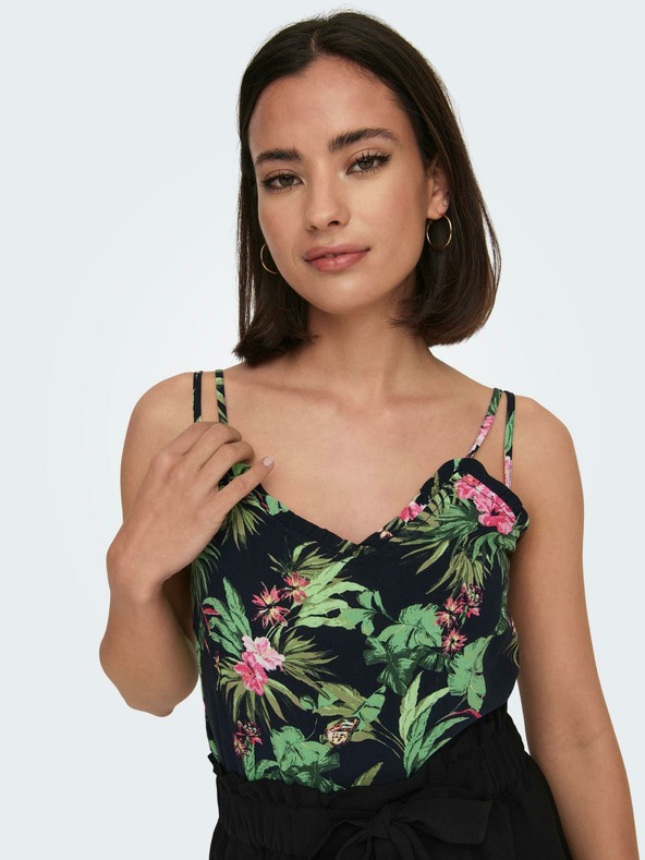 ONLY Zeleno-crna ženska majica s uzorkom ONLY Nova