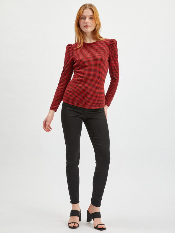 Orsay Crvena ženska majica dugih rukava s uzorkom ORSAY