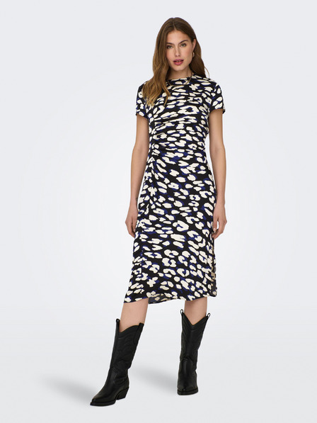 Jacqueline de Yong JDY Urba ženska kremasto crna haljina s uzorkom