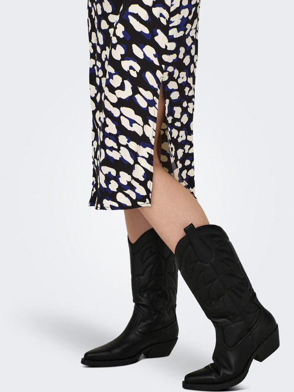 Jacqueline de Yong JDY Urba ženska kremasto crna haljina s uzorkom