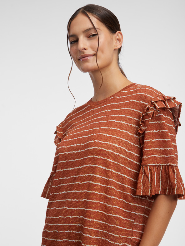 Orsay Smeđa ženska prugasta majica ORSAY