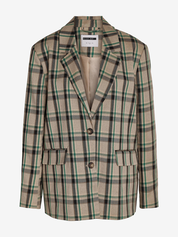 Noisy May Beige Noisy May Laura ženska oversized karirana jakna