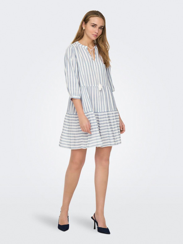 ONLY Plavo-bijela ženska prugasta haljina ONLY Kaya