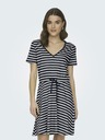 ONLY Bijelo-tamnoplava ženska osnovna haljina na pruge SAMO Svibanj