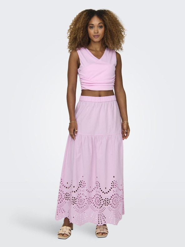 ONLY Svijetlo roza ženska maxi suknja ONLY Roxanne