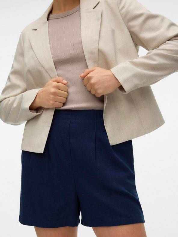 Vero Moda Tamnoplave ženske kratke hlače s dodatkom lana Vero Moda Jesmilo