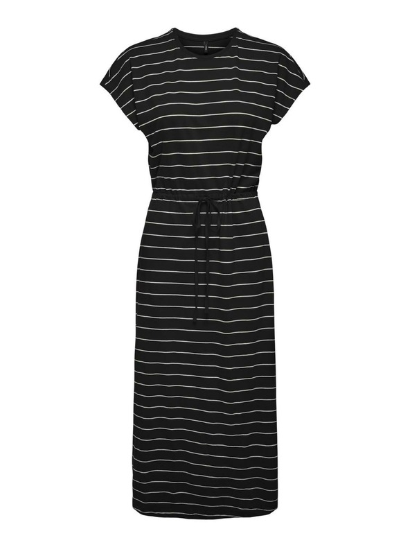 ONLY Crna ženska midi haljina na pruge ONLY May