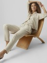 Vero Moda Bež ženske pantalone sa dodatkom lana VERO MODA Jesmilo