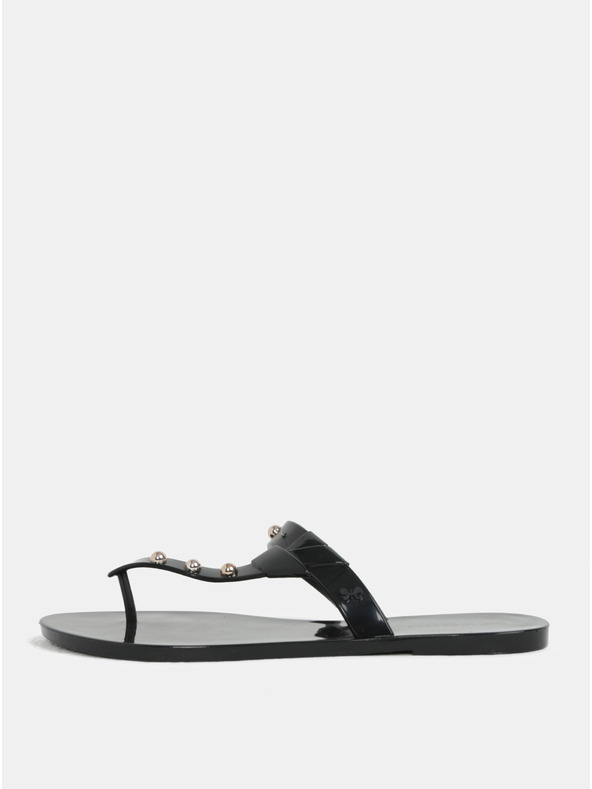 Zaxy Crne sjajne japanke sa zlatnim detaljima Zaxy Spike