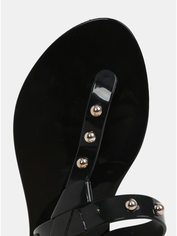 Zaxy Crne sjajne japanke sa zlatnim detaljima Zaxy Spike