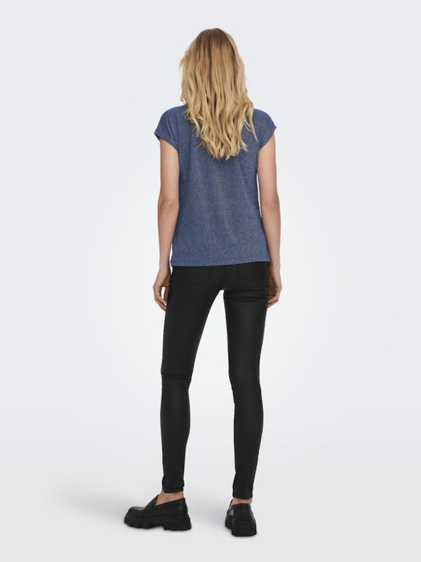 ONLY Plava ženska majica SAMO Srebrnasta