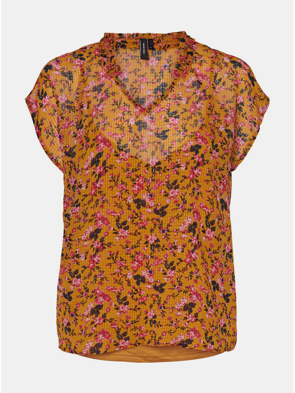 Vero Moda Cvjetna bluza boje senfa VERO MODA Vilde