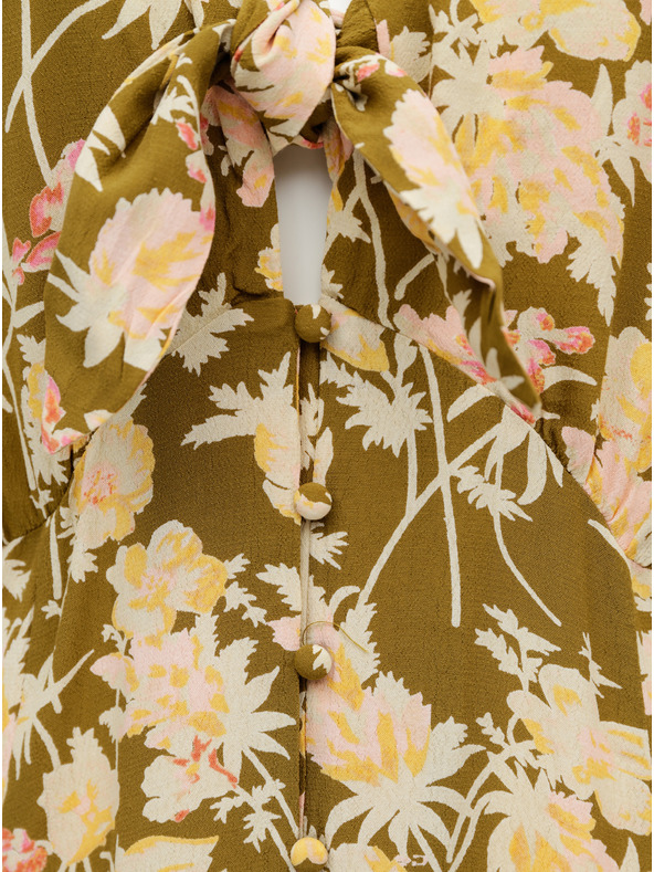 Pieces Pieces Polly kaki cvjetna maxi haljina