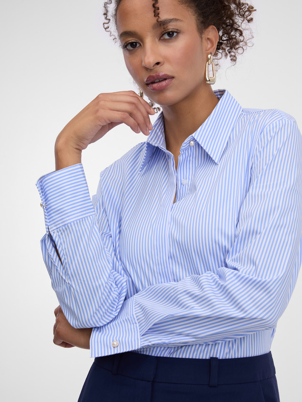 Orsay Svijetloplava prugasta ženska košulja ORSAY