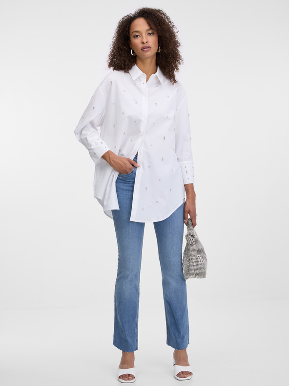 Orsay Bijela ženska košulja s kamenčićima ORSAY