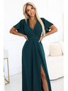 numoco Duge haljine JENNIFER s razrezom - bočasto zelene