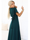 numoco Duge haljine JENNIFER s razrezom - bočasto zelene