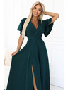 numoco Duge haljine JENNIFER s razrezom - bočasto zelene
