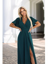 numoco Duge haljine JENNIFER s razrezom - bočasto zelene