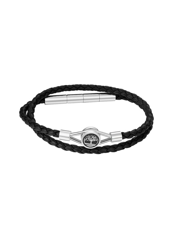 Timberland Muška crna kožna dvostruka narukvica Timberland