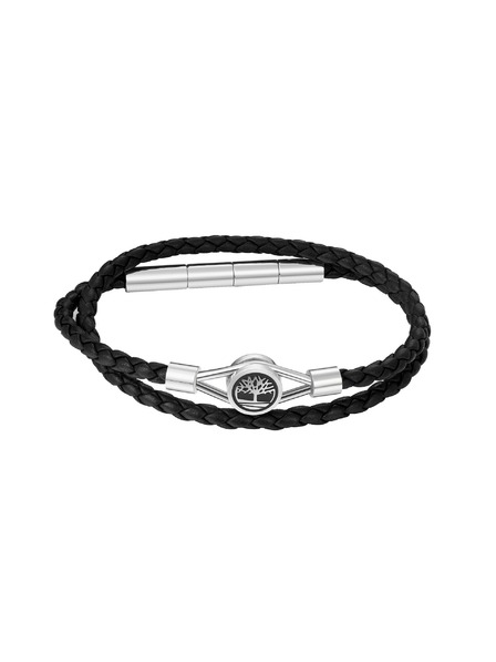 Timberland Muška crna kožna dvostruka narukvica Timberland
