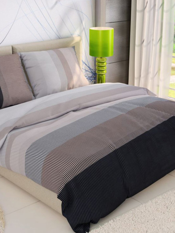 Kvalitex Francuski pamučni set posteljine DELUX 200x200, 70x90 cm NEPTUNE smeđi