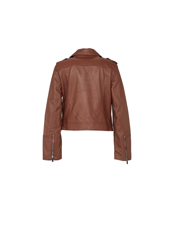 CAMAIEU Smeđa ženska kožna jakna