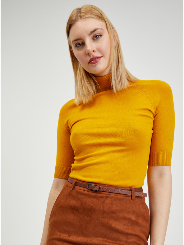 Orsay Smeđa ženska suknja od brušene kože ORSAY